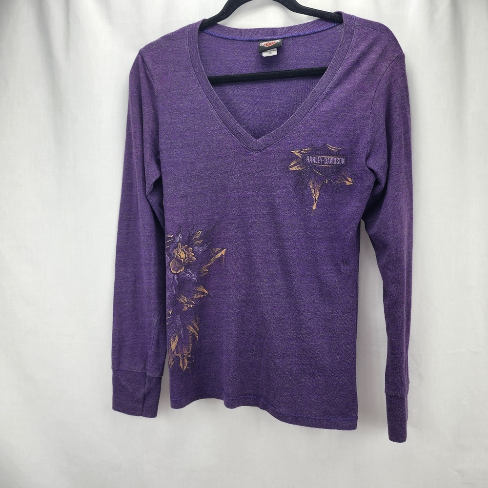 Harley-Davidson Long Sleeve Purple Top Women's Size Medium